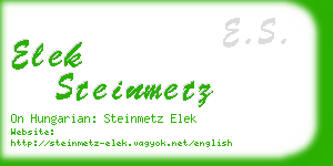 elek steinmetz business card